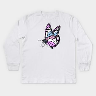 Bigender Butterfly Kids Long Sleeve T-Shirt